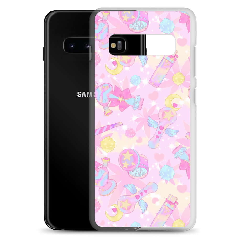 Sleek Indica Magica Samsung® Clear Case featuring a cute, colorful design perfect for any kawaii outfit.