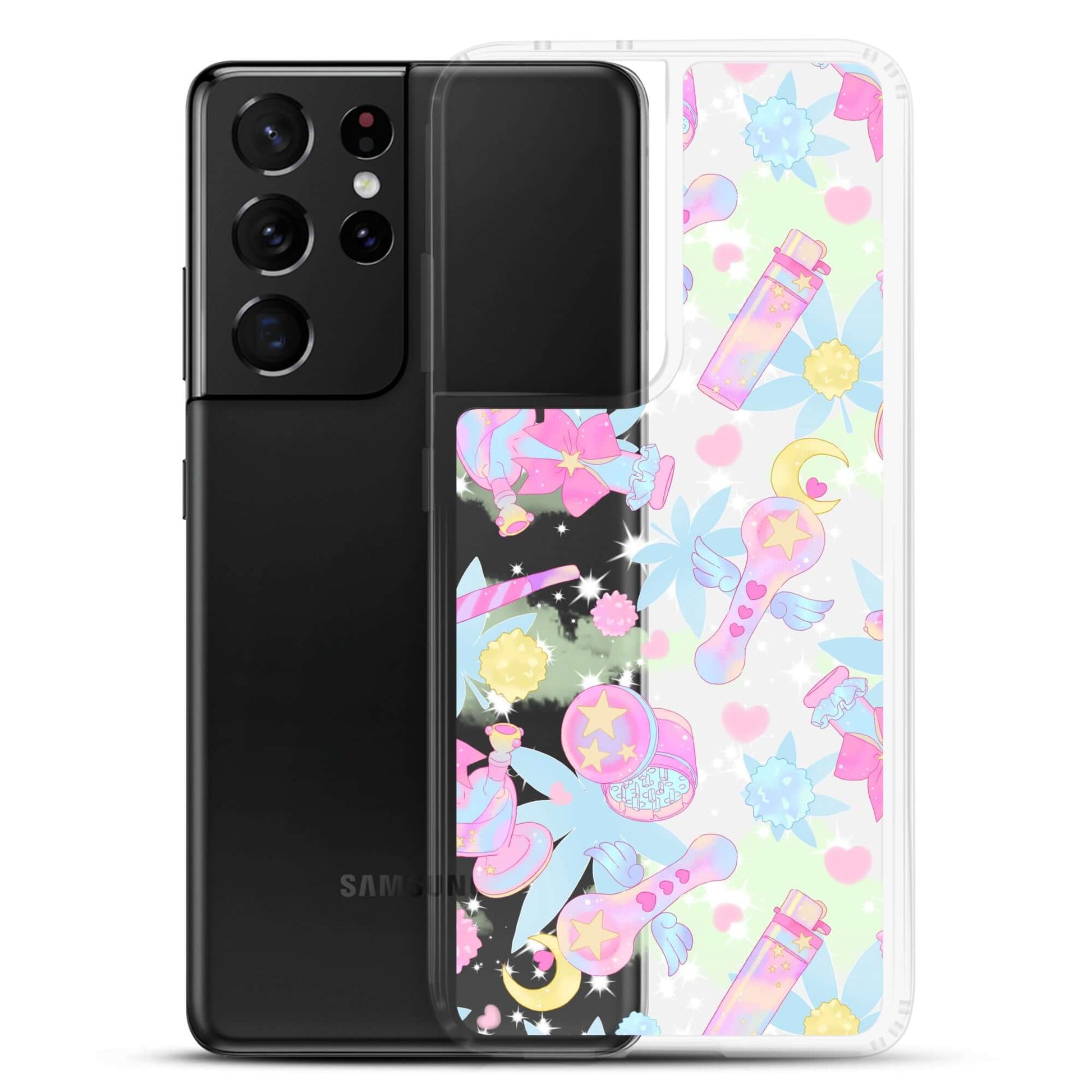 Stylish Indica Magica Samsung® Clear Case, perfect for kawaii outfits and protecting against scratches and dirt.