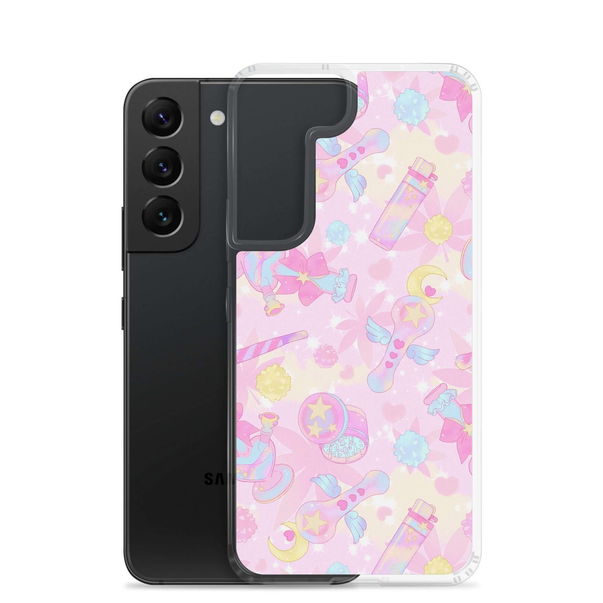 Stylish Indica Magica Samsung® Clear Case showcasing a cute design, perfect for protecting your phone in style.