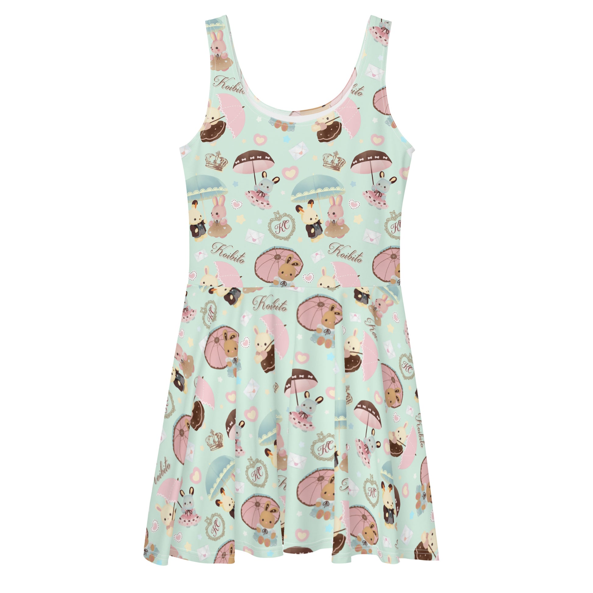 Brighten your spring wardrobe with the Parasol Bunny Skater Dress, perfect for tea parties and playful elegance.
