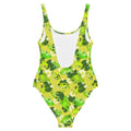 Bright and playful Kero-kero One-Piece Swimsuit featuring frog patterns, perfect for showcasing your unique style.