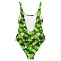 Bright and fun Kero-kero One-Piece Swimsuit featuring a playful frog design, perfect for summer adventures.