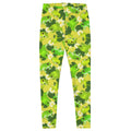 Bright and playful Kero-kero Leggings, perfect for comfort and style, featuring vibrant frog patterns in green and yellow.