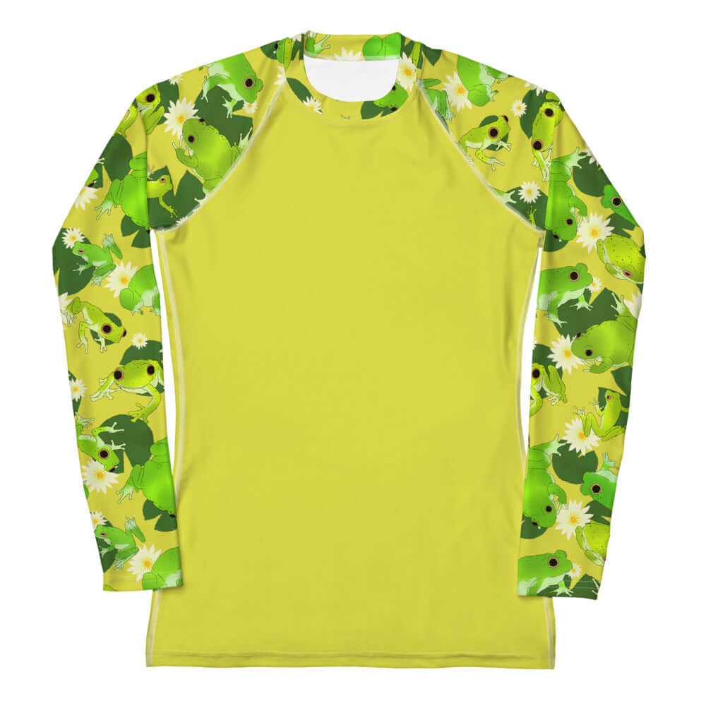 Bright and playful Kero-kero Rash Guard with long sleeves, perfect for active outdoor sports and sun protection.