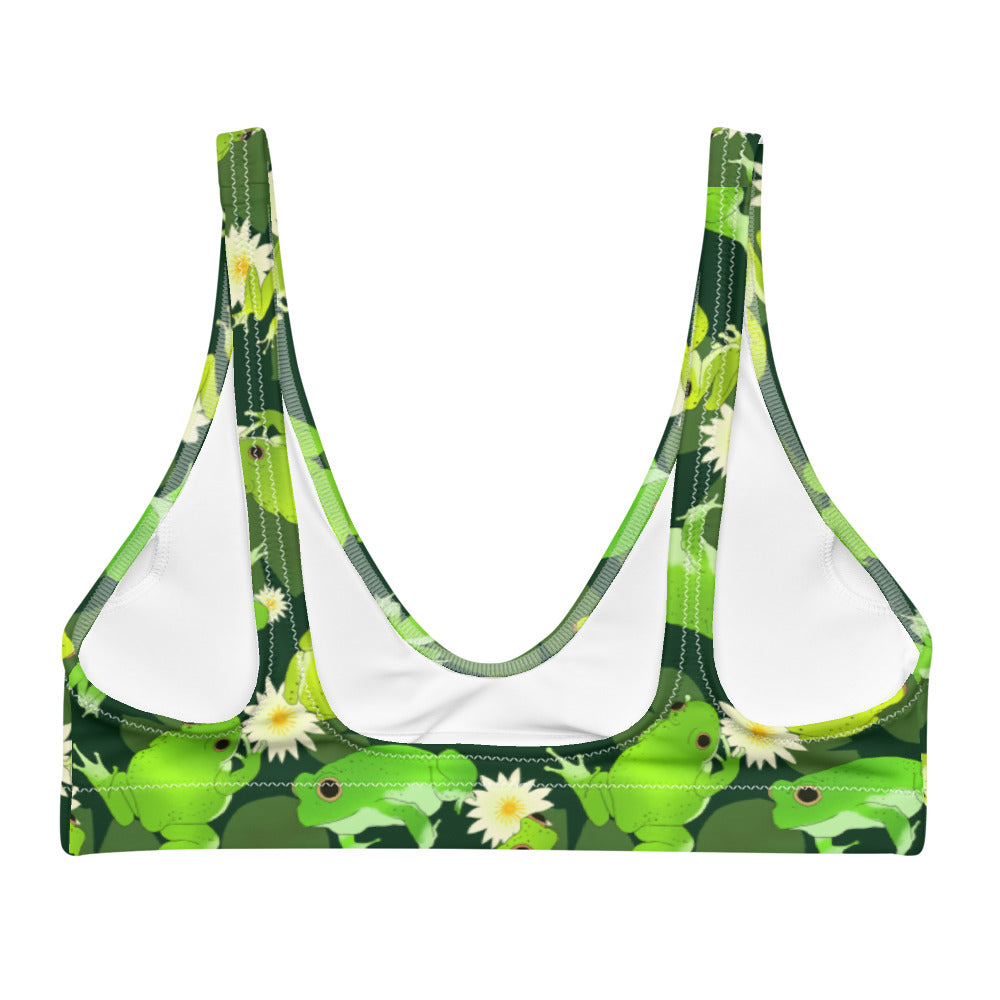 Kero-kero Padded Bikini Top features a unique amphibian design for comfort and versatility, perfect for summer fun.