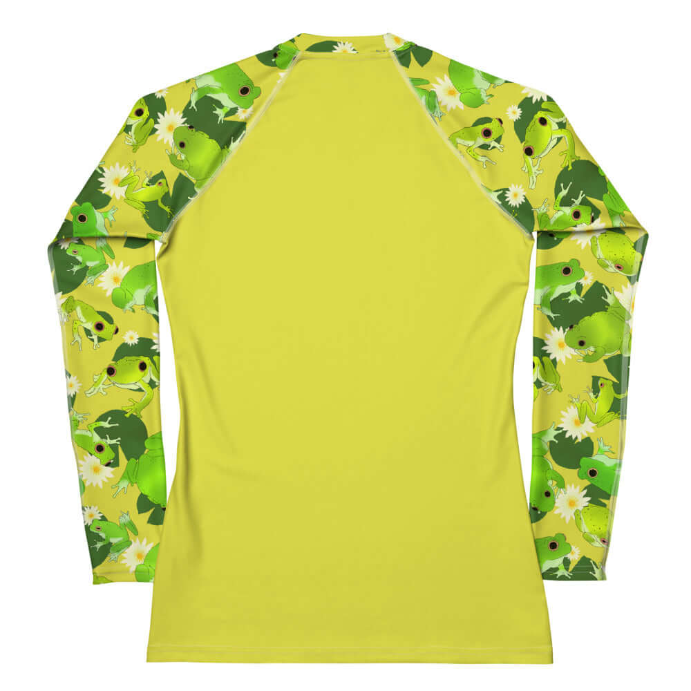 Kero-kero Rash Guard features a vibrant frog design, ideal for active sports and sun protection. Perfect for your adventures!