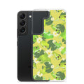 Stylish Kero-kero Samsung® Clear Case featuring vibrant frog designs, perfect for phone protection and frog enthusiasts.