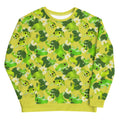 Kero-kero Sweatshirt featuring a vibrant frog pattern, perfect for fans of unique and playful fashion.