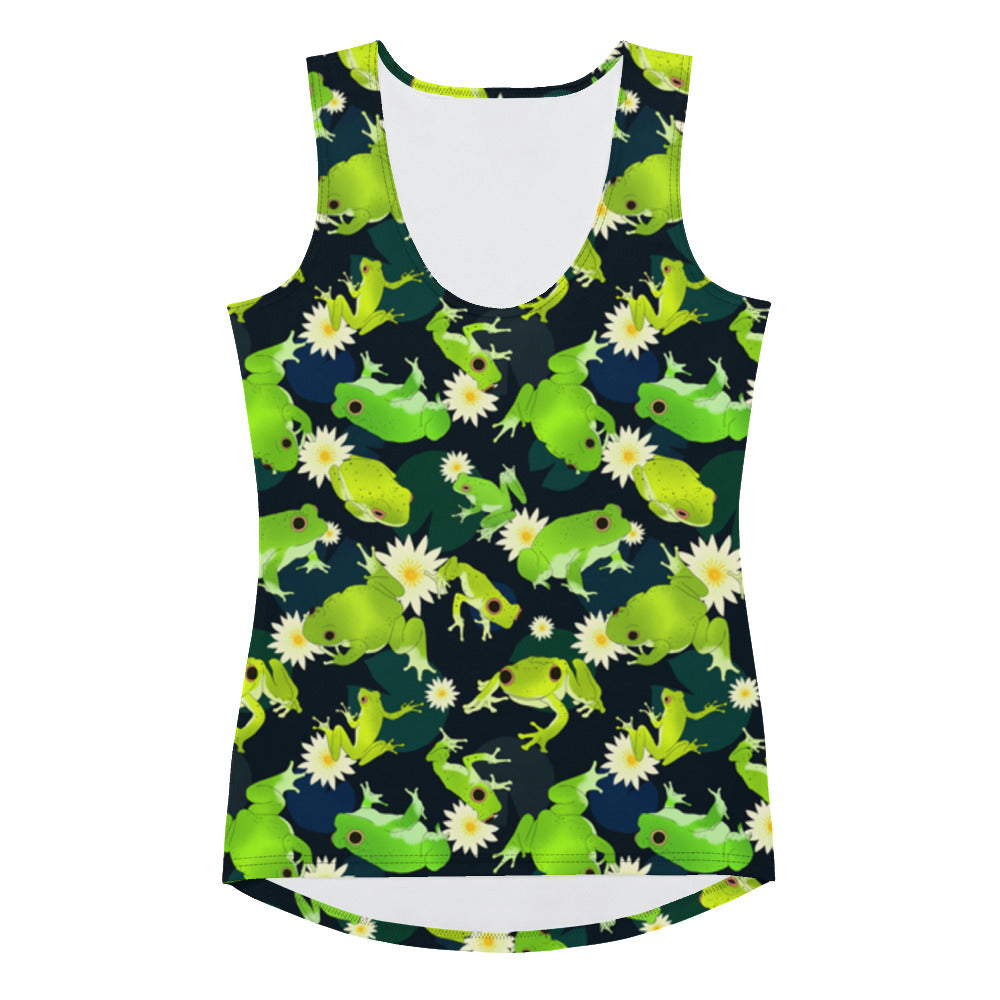 Bright and unique Kero-kero Tank Top features a fun frog design, perfect for a comfortable and stylish fit.