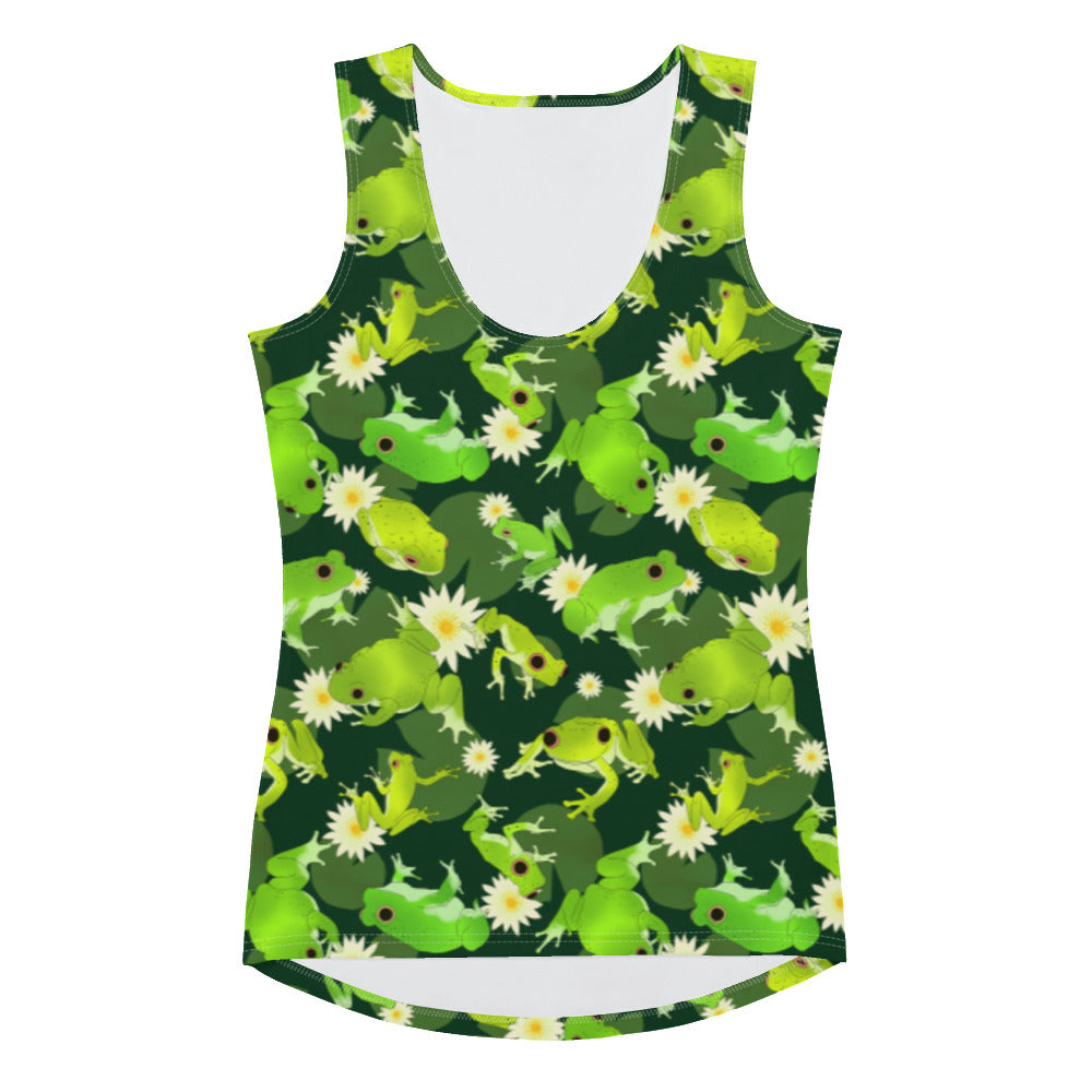 Shop the unique Kero-kero Tank Top, featuring a vibrant frog design for a comfortable, stylish fit. Perfect for warm days!