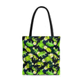 Kero-kero Tote Bag (Blue) features a vibrant frog design, perfect for fans and herpetologists alike.