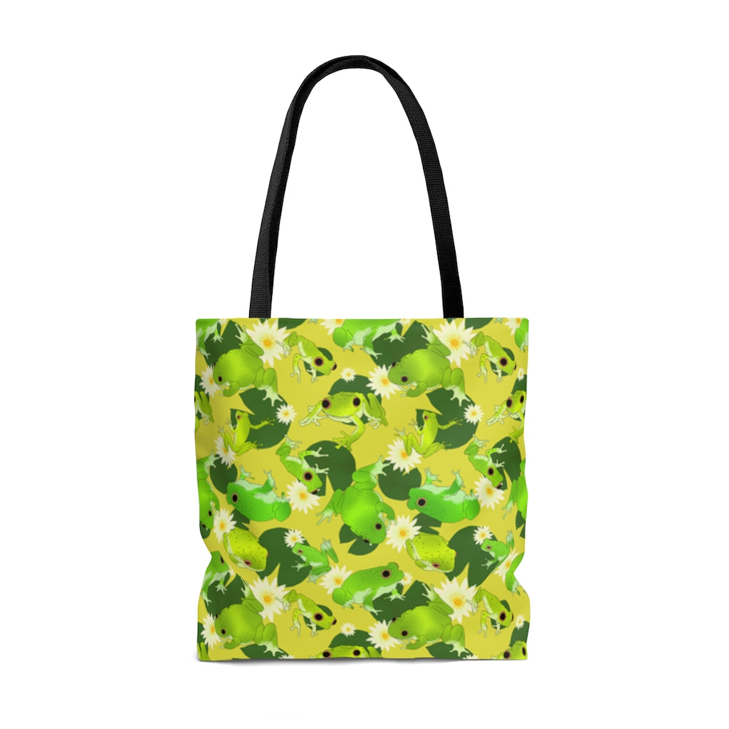 Brighten your day with the Kero-kero Tote Bag (Yellow), perfect for frog lovers and everyday adventures.