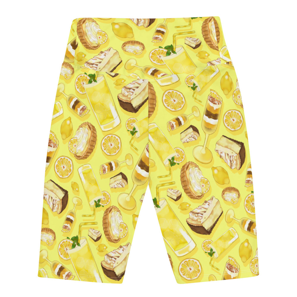 Bright and fun Lemon Biker Shorts featuring a playful lemon pattern, perfect for comfort and style.