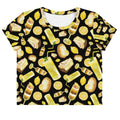Bright yellow Lemon Crop Top with a fun pattern, perfect for making a refreshing style statement. Ideal for everyday wear!