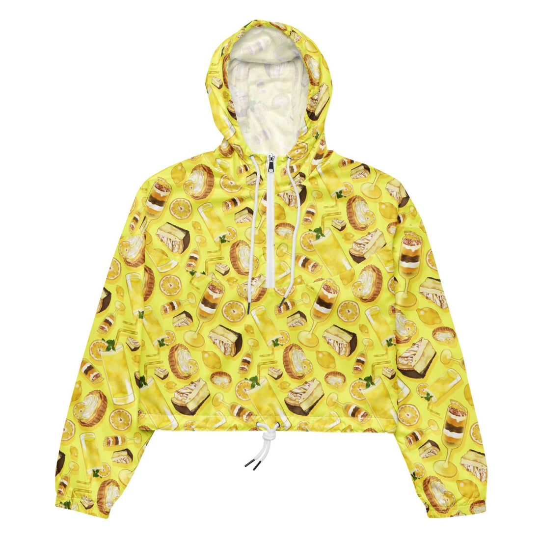 Bright and stylish, this Lemon cropped windbreaker is perfect for adventurous hikes and rainy days.