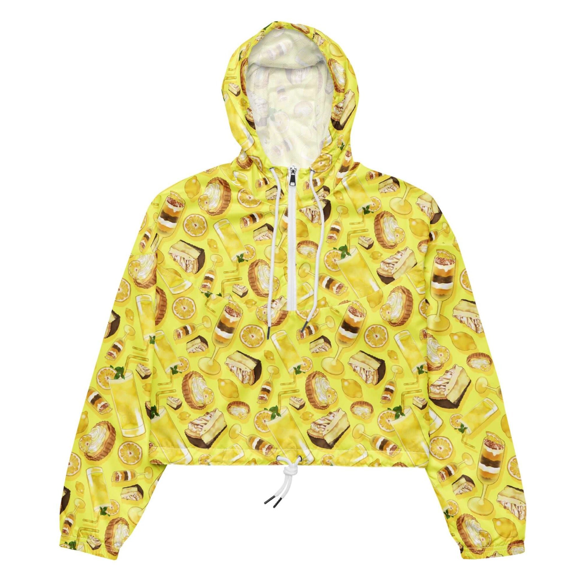Bright and stylish, this Lemon cropped windbreaker is perfect for adventurous hikes and rainy days.