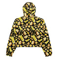 Stylish lemon cropped windbreaker, perfect for adventures with its lightweight, waterproof design and practical features.