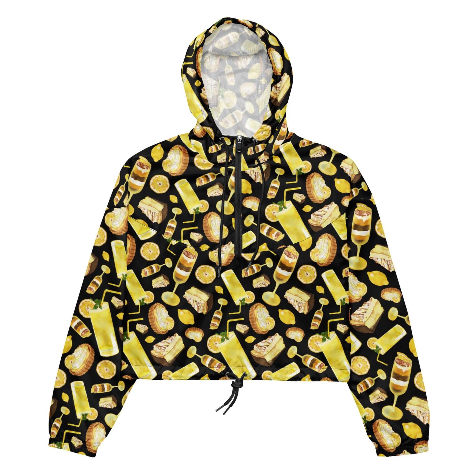 Lightweight and waterproof, the Lemon cropped windbreaker is perfect for stylish adventures with convenient side pockets.