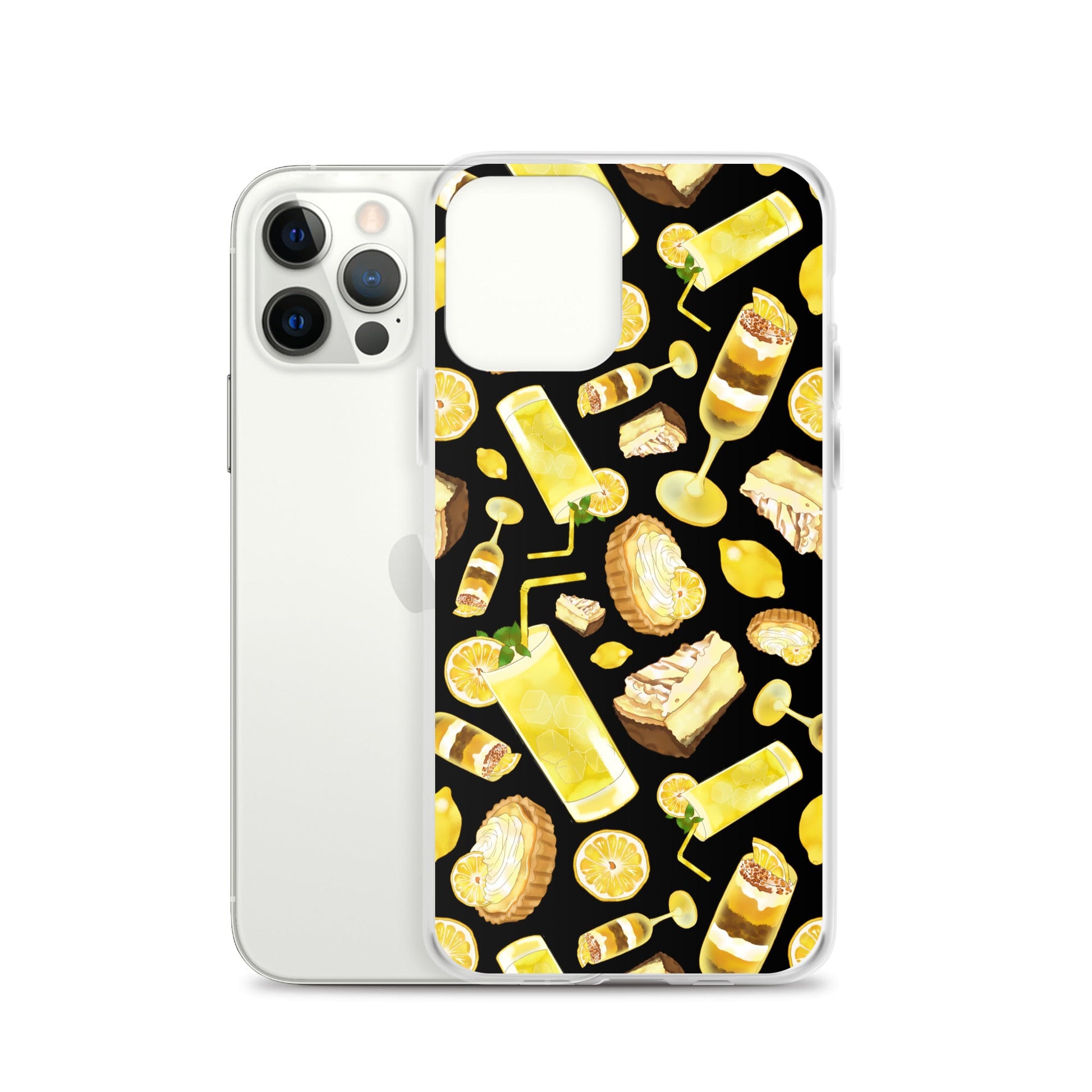Stylish Lemon iPhone® Clear Case, offering protection against scratches and easy access with flexible sides.