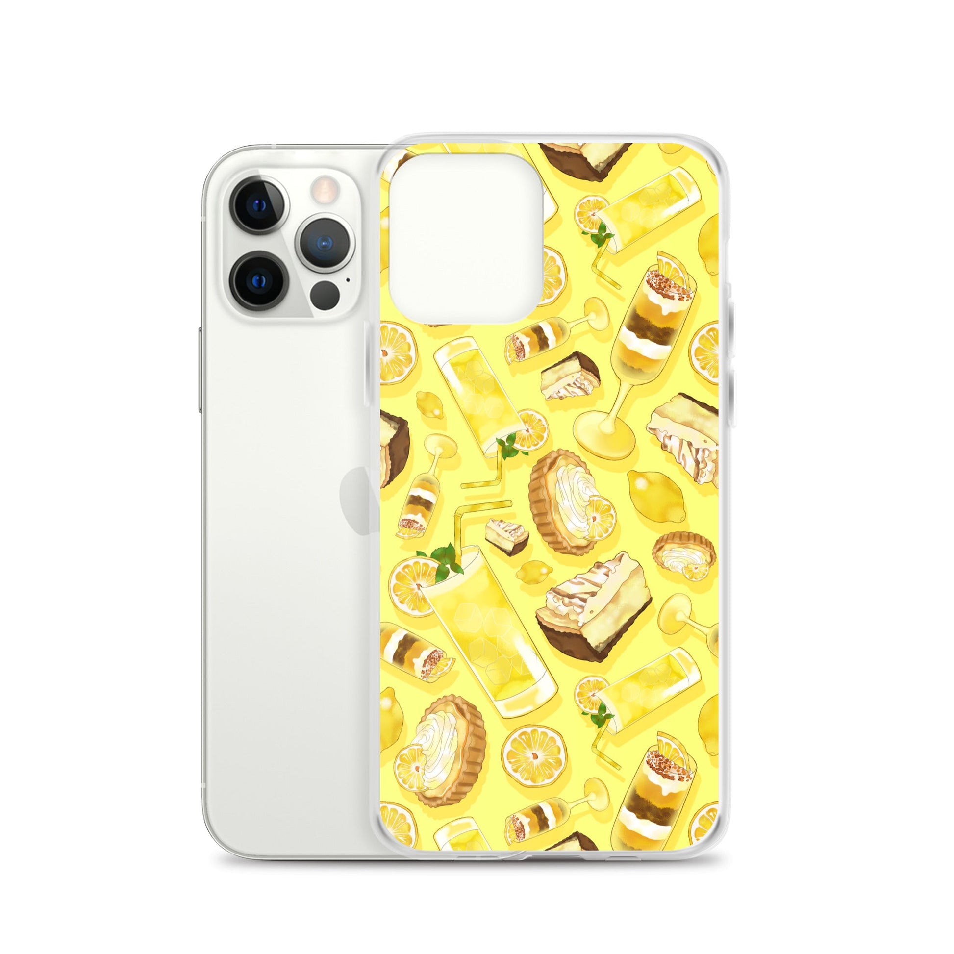 Lemon iPhone® Clear Case featuring a vibrant lemon design, offering protection against scratches and dirt.