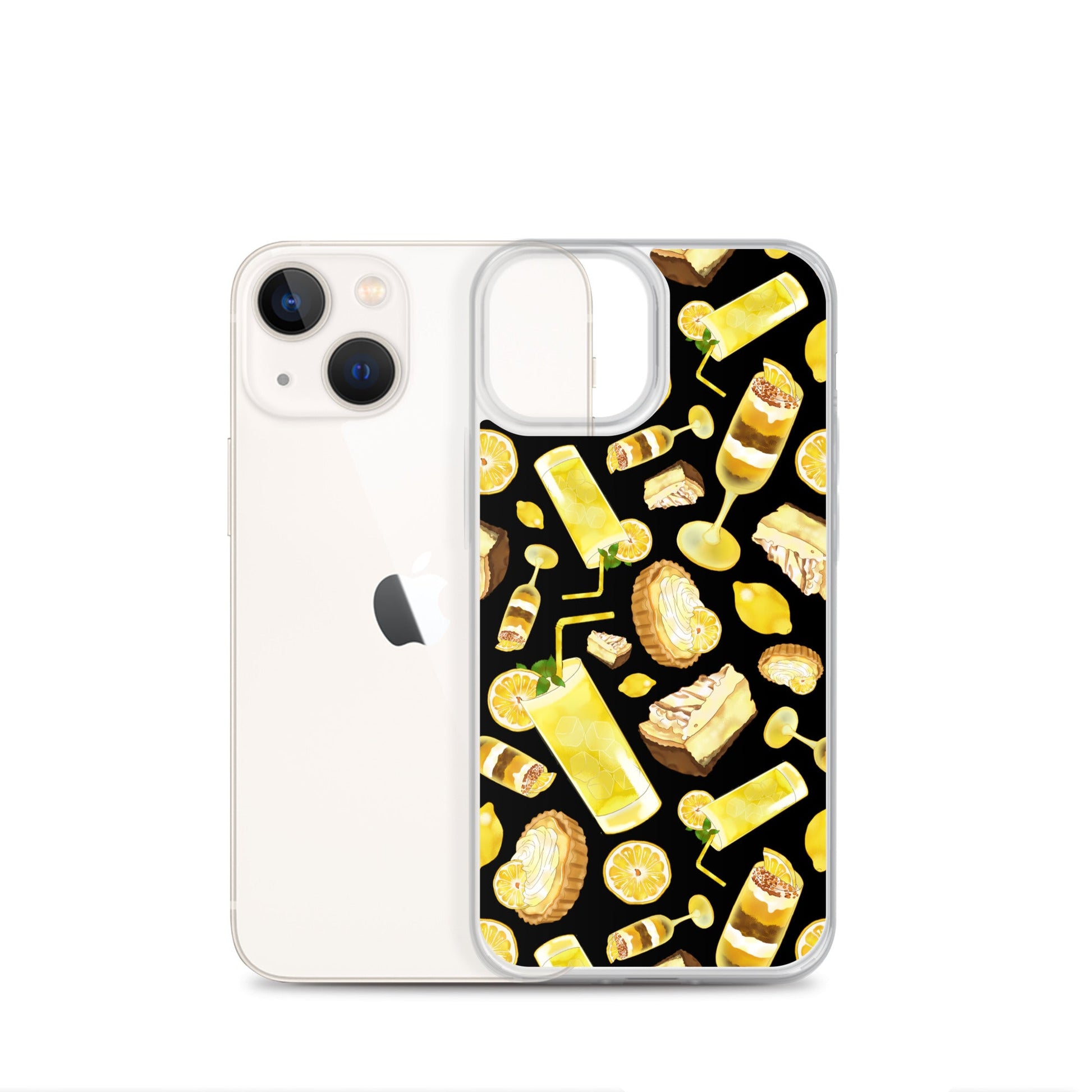 Sleek Lemon iPhone® Clear Case features a vibrant design, offering protection from scratches and easy access to ports.