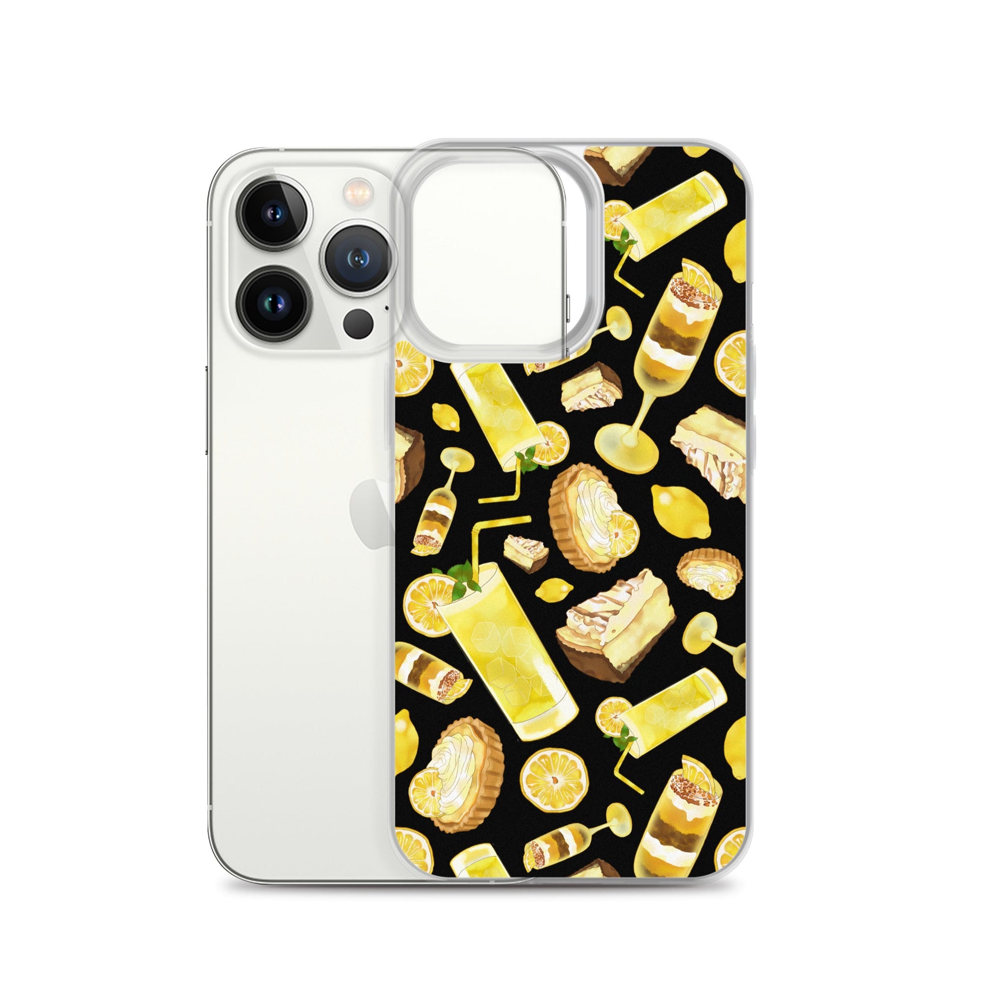 Lemon iPhone® Clear Case featuring a vibrant lemon design, offering sleek protection from scratches and dust.