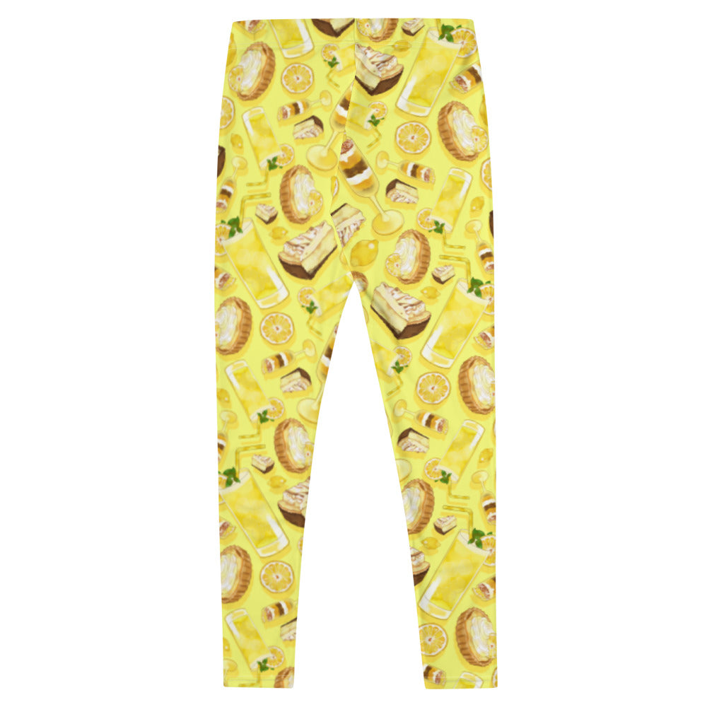 Bright and fun Lemon Leggings, perfect for summer workouts or casual outings. Comfortable microfiber blend for all-day wear.