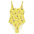 Bright and cheerful Lemon One-Piece Swimsuit perfect for sunny beach days, featuring a fun lemon pattern.