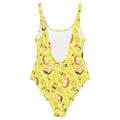 Bright and cheerful Lemon One-Piece Swimsuit featuring a fun fruit pattern, perfect for sunny beach days.