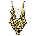 Lemon One-Piece Swimsuit featuring a vibrant lemon print, perfect for sunny beach days and flattering for all figures.