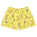 Bright and cheerful Lemon Athletic Short Shorts with a fun dessert print, perfect for workouts and comfort.