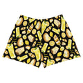 Bright yellow Lemon Athletic Short Shorts featuring a fun dessert-themed print, perfect for workouts and comfort.