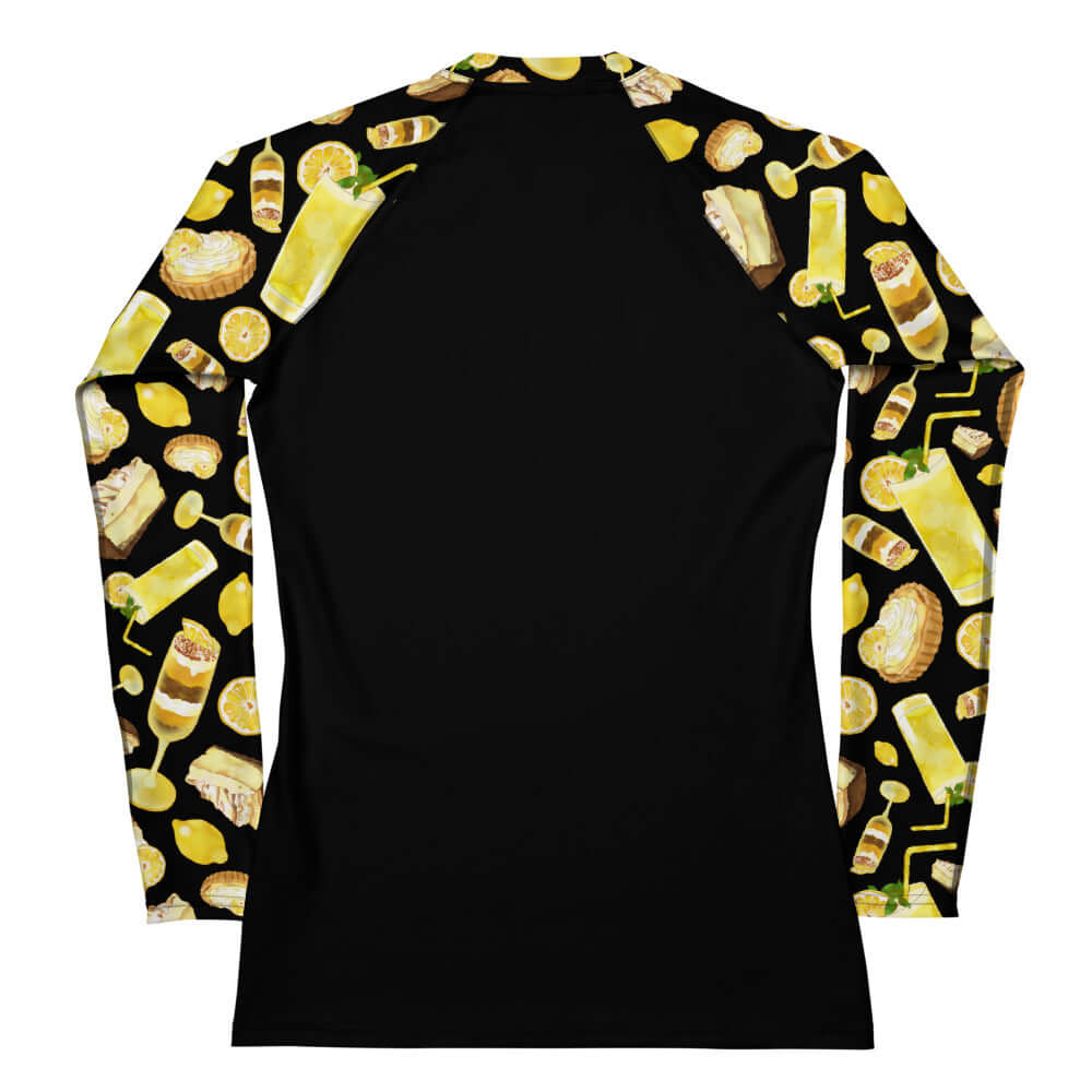 Versatile Lemon Rash Guard featuring a fun lemon print, perfect for sports and sun protection. Shop now!