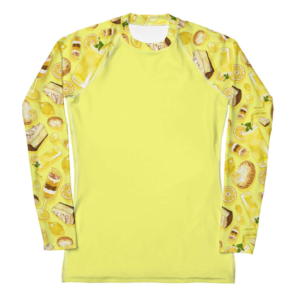 Bright and playful Lemon Rash Guard designed for comfort and sun protection during sports activities. Perfect for active lifestyles!