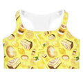 Bright yellow Lemon Sports bra, perfect for workouts, combining style and support for your fitness journey.