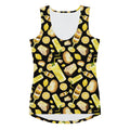 Bright yellow Lemon Tank Top with dessert-inspired print, perfect for workouts. Enjoy a sweet style while you train!