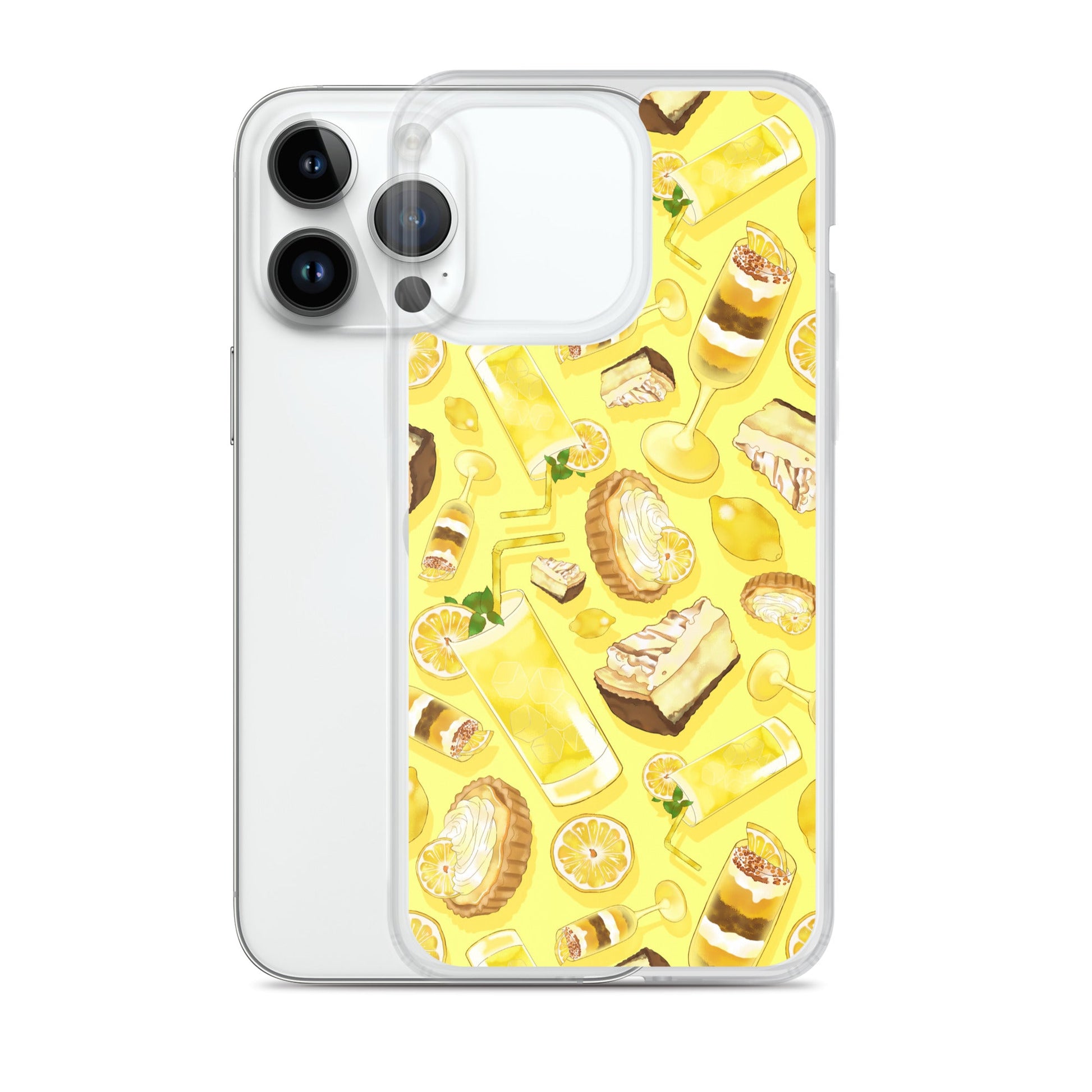 Lemon iPhone® Clear Case featuring a vibrant design that protects against scratches and dirt with ease.