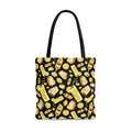 Stylish Lemon Tote Bag (Black) featuring a vibrant lemon pattern, perfect for everyday use and easy to carry.