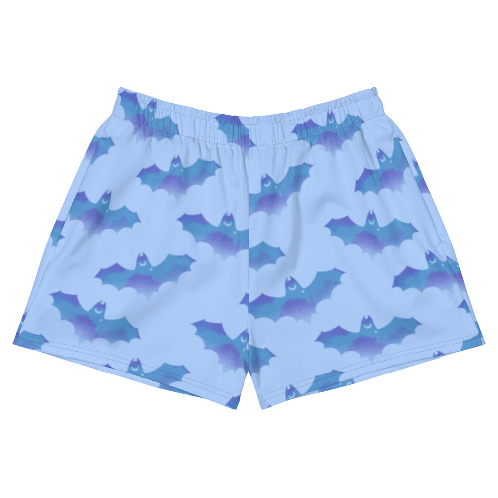 Lilith Athletic Short Shorts feature a fun bat pattern, perfect for showcasing your dark side at the gym.