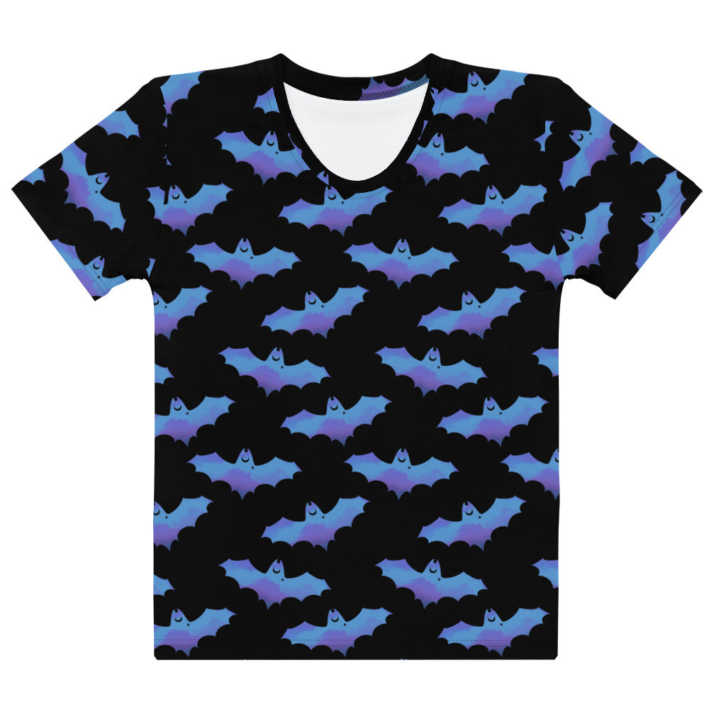 Stylish Lilith T-shirt featuring a fun bat design, perfect for sunny days. Soft cotton touch polyester fabric.