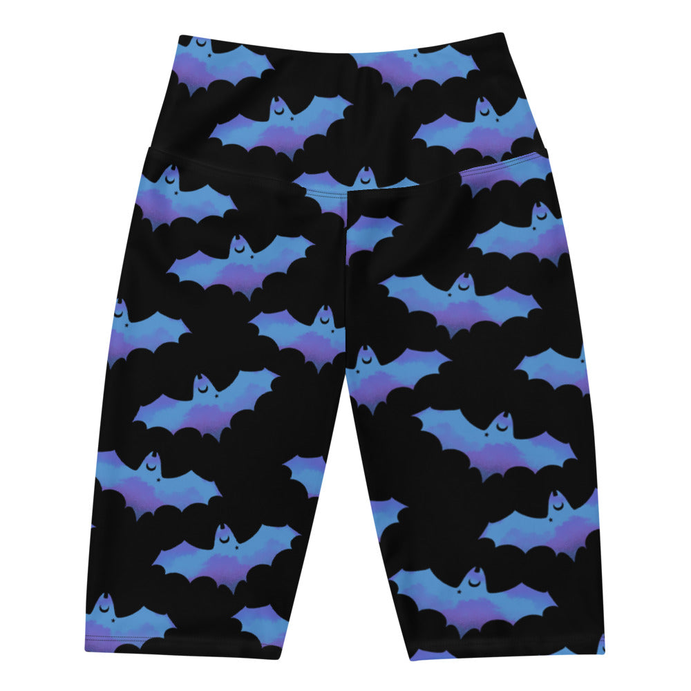 Buttery soft Lilith Biker Shorts with a bat print, perfect for stylish and comfortable outfits.