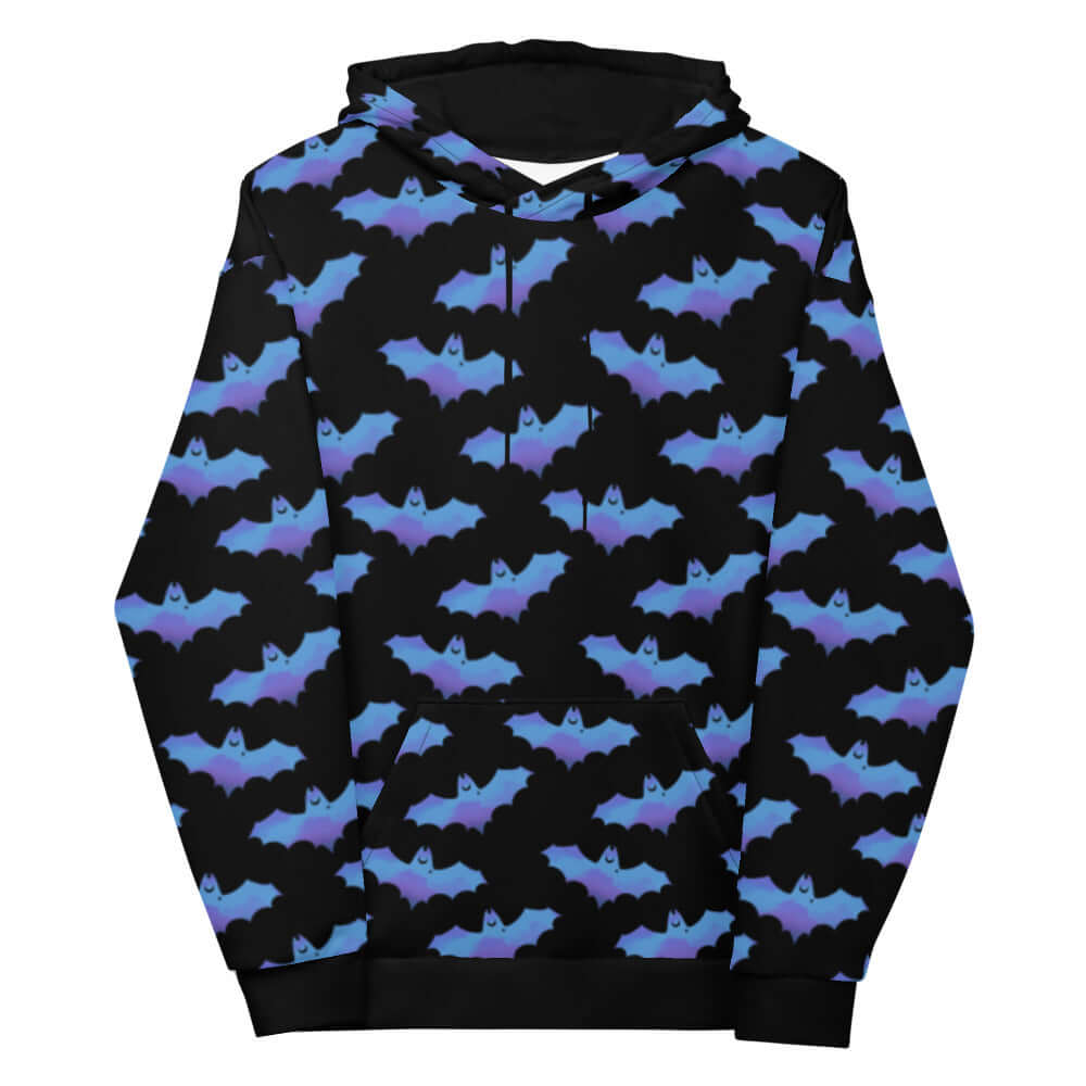 Cozy and stylish Lilith Hoodie featuring a vibrant bat design, perfect for fans of the dark and mystical.