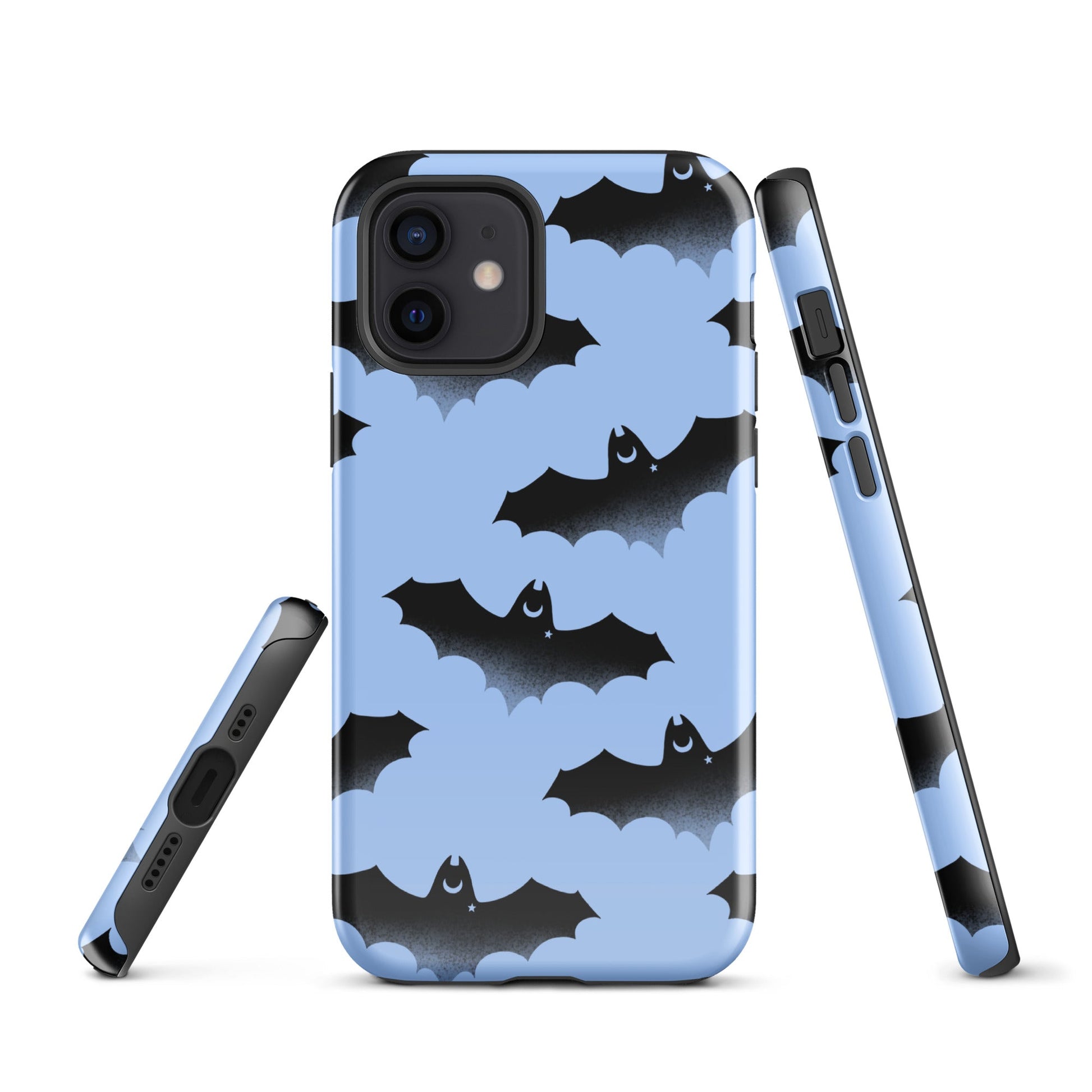 Stylish Lilith iPhone® Tough Case featuring a durable design and bat pattern, perfect for year-round protection.