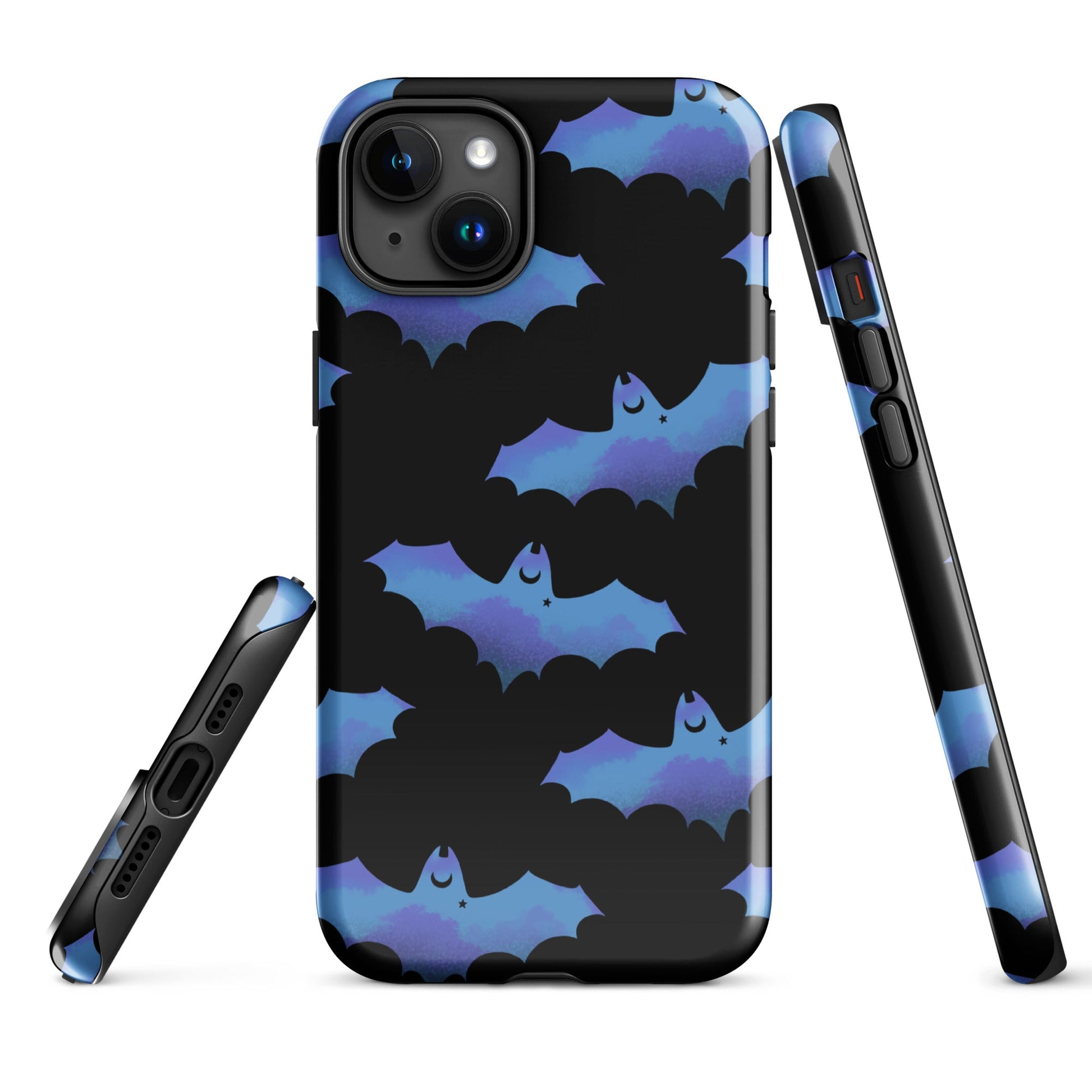 Lilith iPhone® Tough Case features a stylish bat design for durable, all-year protection and impact absorption.