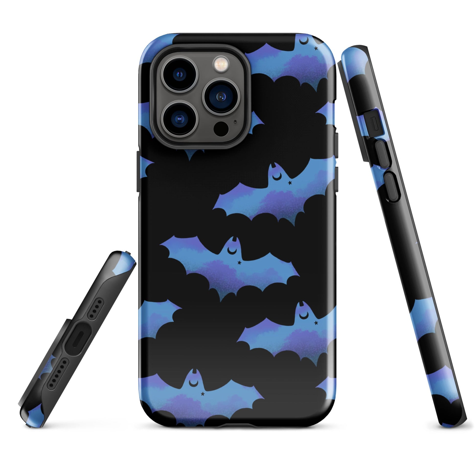 Stylish Lilith iPhone® Tough Case featuring bats, offering dual-layer protection for your phone's safety and style.