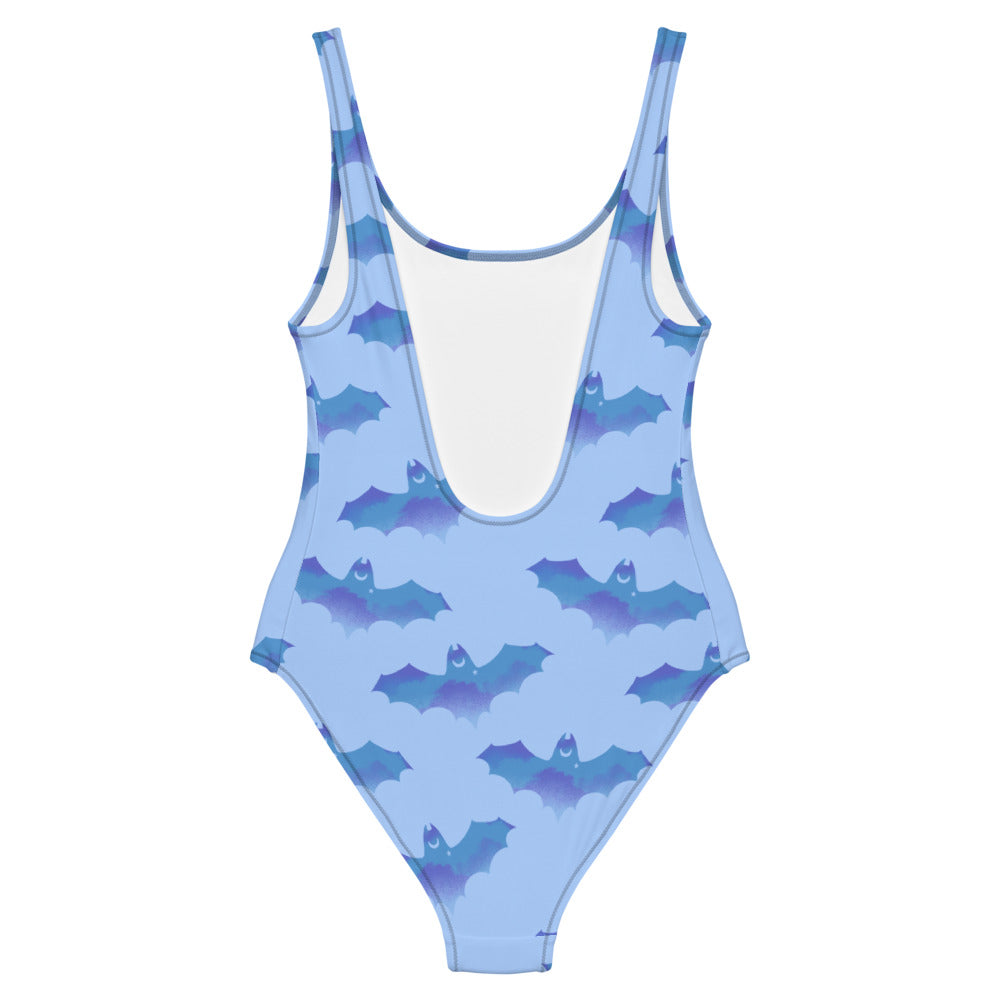 Dive into style with the Lilith One-Piece Swimsuit, featuring a playful bat design perfect for bold summer vibes.