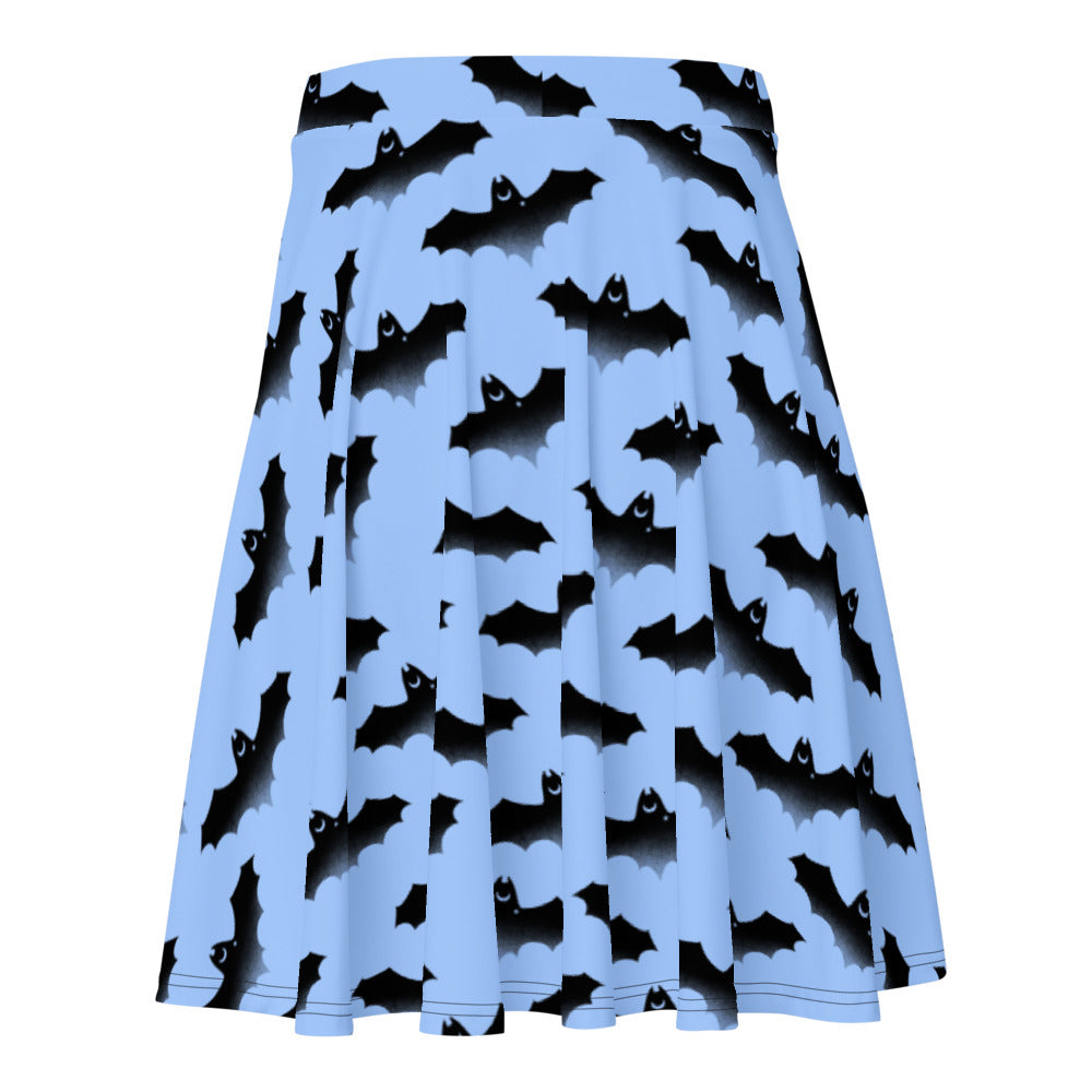 Flatter your figure in the Lilith Skater Skirt, featuring a playful bat design perfect for sunny days.