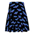 Stylish Lilith Skater Skirt featuring a vibrant bat print, perfect for warm weather outings.