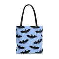 Stylish Lilith Tote Bag (Black/Blue) with a unique bat design, perfect for any casual outing or gym trip.