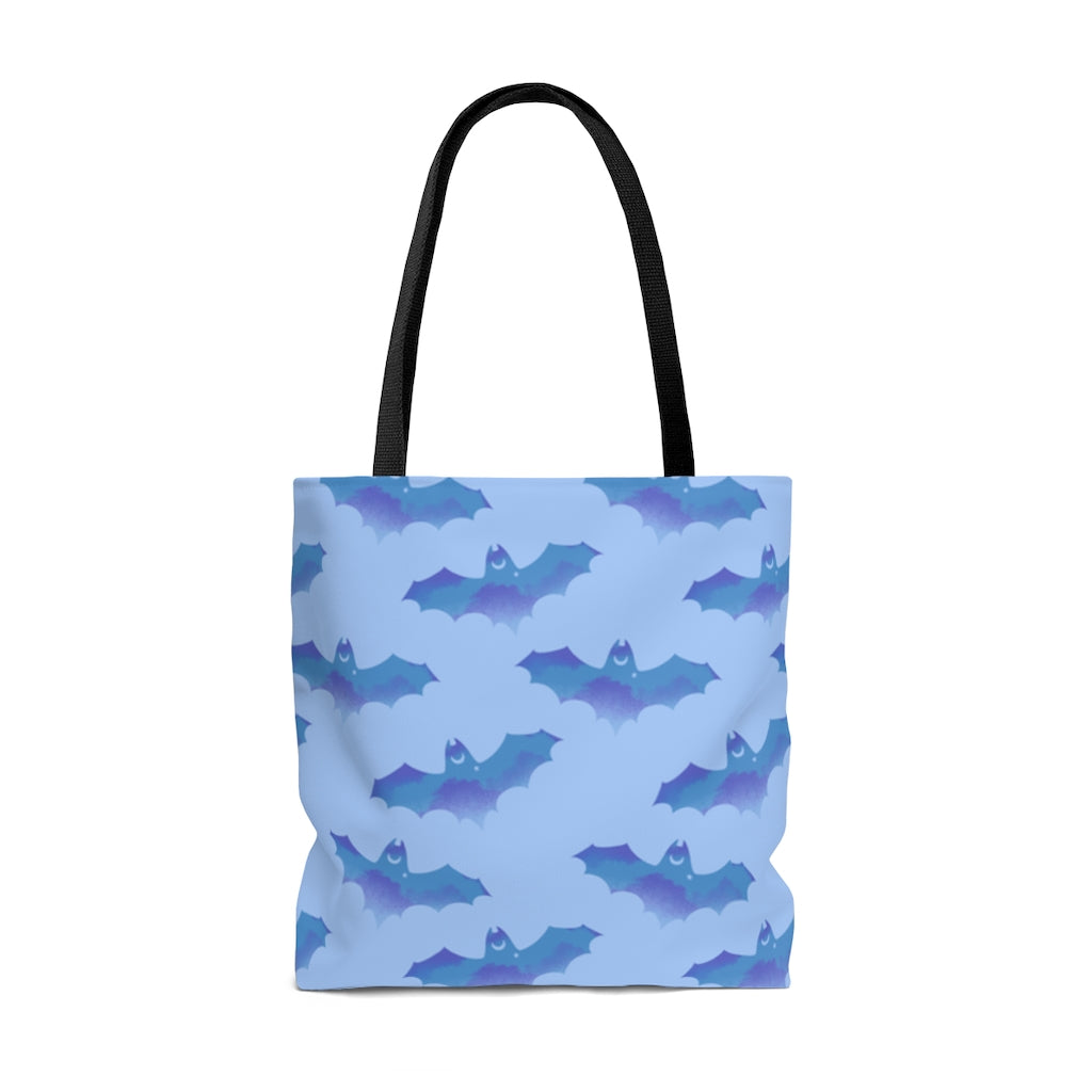 Lilith Tote Bag (Blue/Blue) features a stylish bat design, perfect for any outfit, from gym to night out.